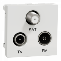 Unica - prise TV + FM + SAT - 2 mod - Blanc - méca seul