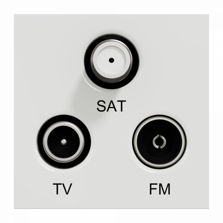 Unica - prise TV + FM + SAT - 2 mod - Blanc - méca seul