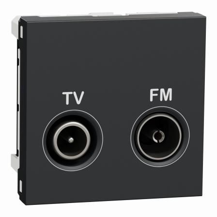 Unica - prise TV + FM - individuel - 2 mod - Anthracite - méca seul