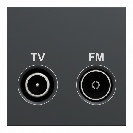 Unica - prise TV + FM - individuel - 2 mod - Anthracite - méca seul