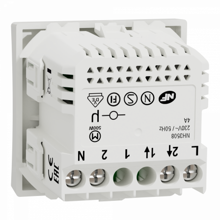 Wiser Unica - interrupteur volet-roulant - 4A - zigbee - blanc - méca seul