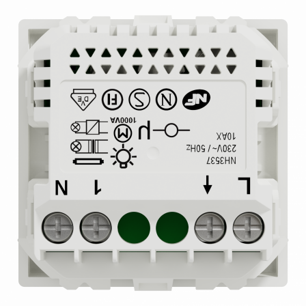 Wiser Unica - bouton poussoir - 10A - zigbee - blanc - méca seul