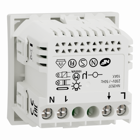 Wiser Unica - bouton poussoir - 10A - zigbee - blanc - méca seul