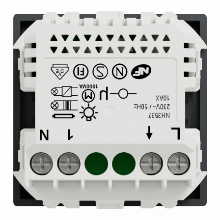 Wiser Unica - bouton poussoir - 10A - zigbee - anthracite - méca seul