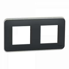 Unica Pro - plaque de finition - Anthracite - 2 postes