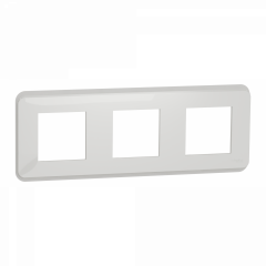 Unica Pro - plaque de finition - Blanc - 3 postes