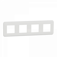 Unica Pro - plaque de finition - Blanc - 4 postes