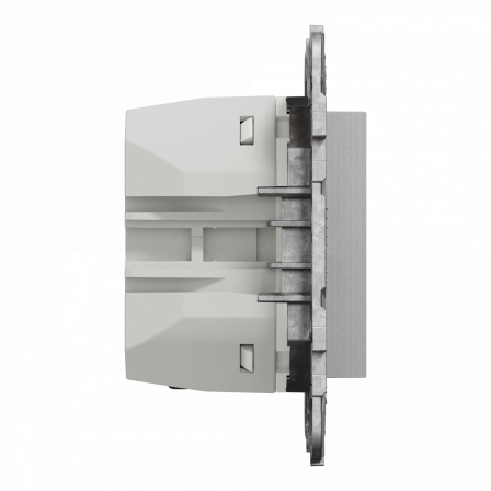 Unica - prise chargeur USB - C 45W + A 7,5W - 2 mod - alu - méca support fix