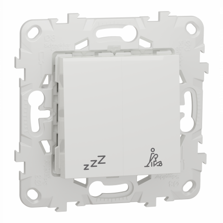 Unica - commande pour indicateur de chambre hôtel - Blanc - mécanisme + support