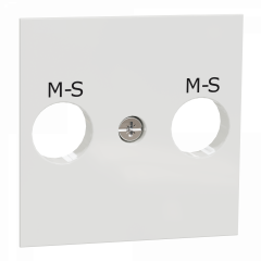 Unica - prise double multiservices M-S - Blanc - méca seul