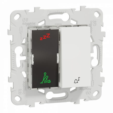 Unica - sonnette + voyant indicateur chambre hôtel - Blanc - méca + support