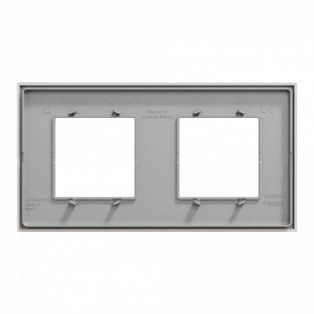 Unica Déco Essentielle - Plaque de finition - Gris pierre - 2 postes horiz vert