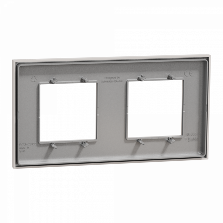 Unica Déco Essentielle - Plaque de finition - Gris pierre - 2 postes horiz vert