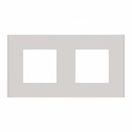 Unica Déco Essentielle - Plaque de finition - Gris pierre - 2 postes horiz vert