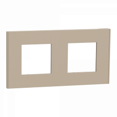 Unica Déco Essentielle - Plaque de finition - Taupe - 2 postes horiz vert