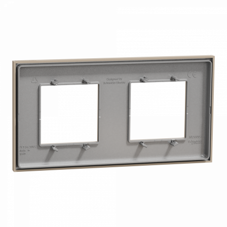 Unica Déco Essentielle - Plaque de finition - Taupe - 2 postes horiz vert