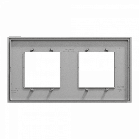 Unica Déco Essentielle - Plaque de finition - Aluminium - 2 postes horiz vert