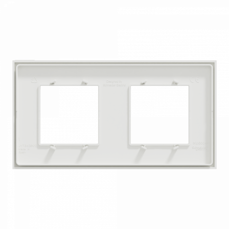 Unica Déco Subtile - Plaque de finition - Blanc liseré argent - 2P horiz vert