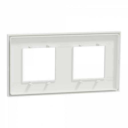 Unica Déco Subtile - Plaque de finition - Blanc liseré argent - 2P horiz vert