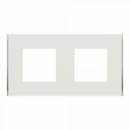 Unica Déco Subtile - Plaque de finition - Blanc liseré argent - 2P horiz vert