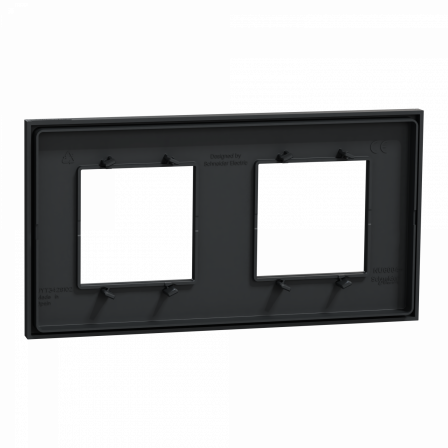 Unica Déco Subtile - Plaque de finition - Anthra liseré cuivre - 2P horiz vert