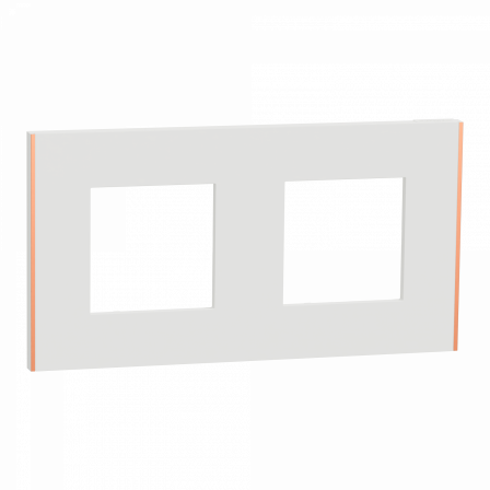 Unica Déco Subtile - Plaque de finition - Blanc liseré cuivre  - 2P horiz vert