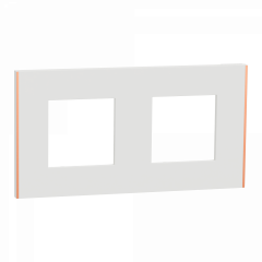 Unica Déco Subtile - Plaque de finition - Blanc liseré cuivre  - 2P horiz vert