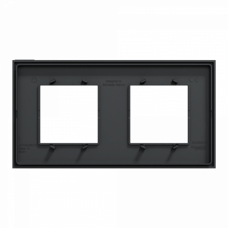 Unica Déco Subtile - Plaque de finition - Anthra liseré argent - 2P horiz vert