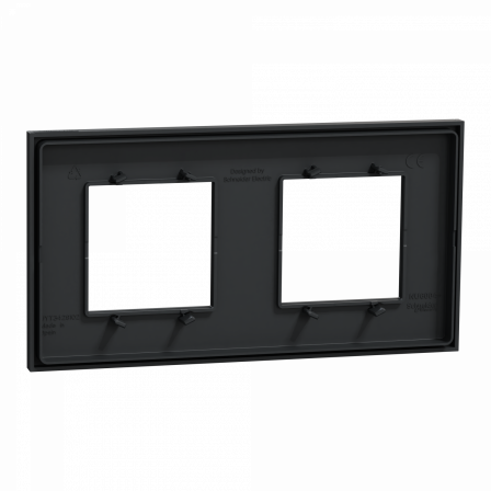 Unica Déco Subtile - Plaque de finition - Anthra liseré argent - 2P horiz vert