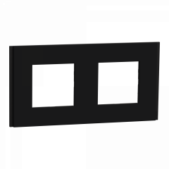 Unica Déco Signature - Plaque de finition - Gomme noire - 2P horiz vert