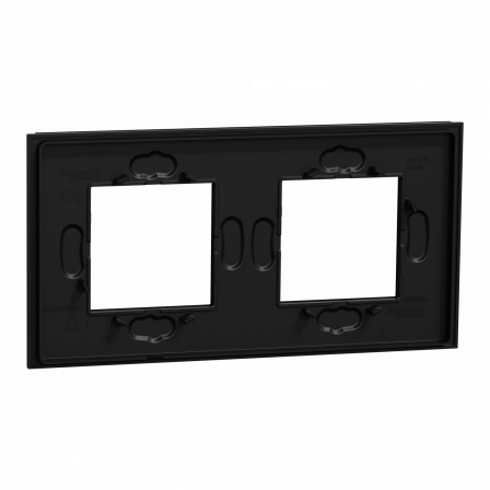 Unica Déco Signature - Plaque de finition - Gomme noire - 2P horiz vert