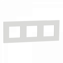 Unica Déco Essentielle - Plaque de finition - Blanc - 3 postes horiz vert