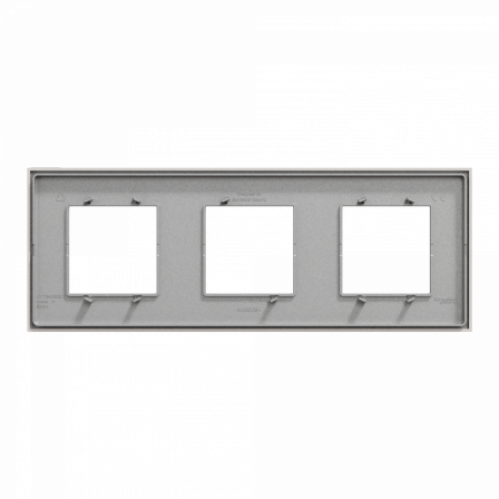 Unica Déco Essentielle - Plaque de finition - Gris pierre - 3 postes horiz vert