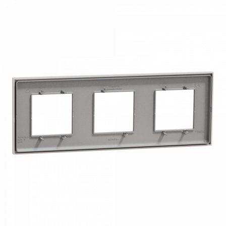 Unica Déco Essentielle - Plaque de finition - Gris pierre - 3 postes horiz vert