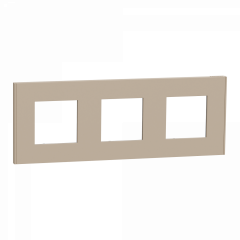 Unica Déco Essentielle - Plaque de finition - Taupe - 3 postes horiz vert