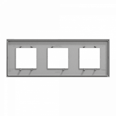 Unica Déco Essentielle - Plaque de finition - Aluminium - 3 postes horiz vert