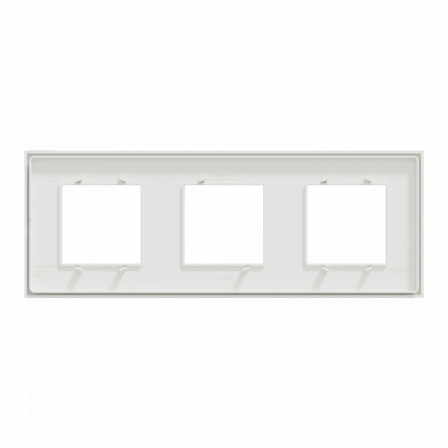 Unica Déco Subtile - Plaque de finition - Blanc liseré argent - 3P horiz vert