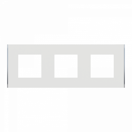 Unica Déco Subtile - Plaque de finition - Blanc liseré argent - 3P horiz vert