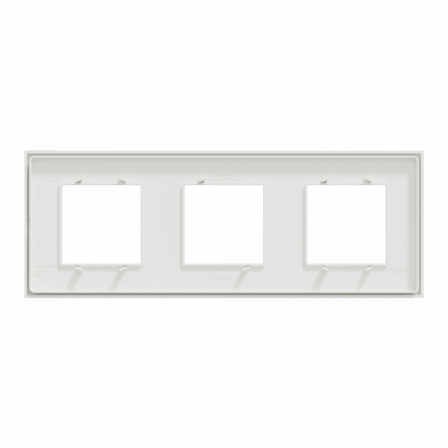 Unica Déco Subtile - Plaque de finition - Blanc liseré cuivre - 3P horiz vert