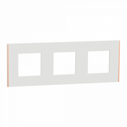 Unica Déco Subtile - Plaque de finition - Blanc liseré cuivre - 3P horiz vert