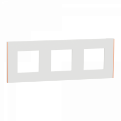 Unica Déco Subtile - Plaque de finition - Blanc liseré cuivre  - 3P horiz vert