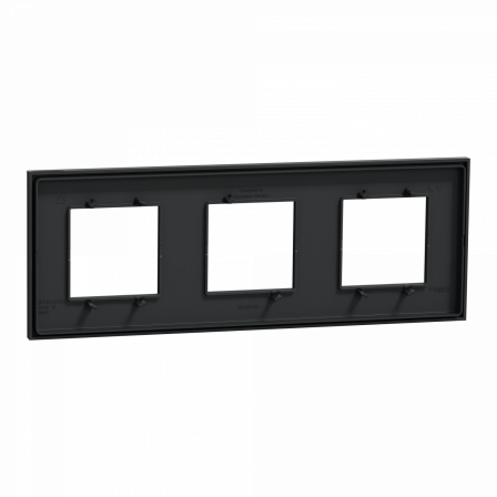 Unica Déco Subtile - Plaque de finition - Anthra liseré argent - 3P horiz vert