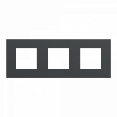 Unica Déco Essentielle - Plaque de finition - Anthracite - 3 postes horiz vert