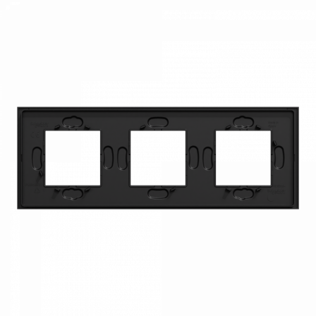 Unica Déco Signature - Plaque de finition - Gomme noire - 3P horiz vert