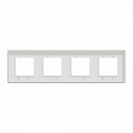 Unica Déco Essentielle - Plaque de finition - Blanc - 4 postes horiz vert