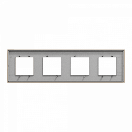 Unica Déco Essentielle - Plaque de finition - Taupe - 4 postes horiz vert