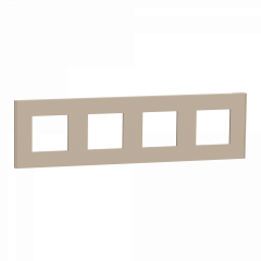 Unica Déco Essentielle - Plaque de finition - Taupe - 4 postes horiz vert