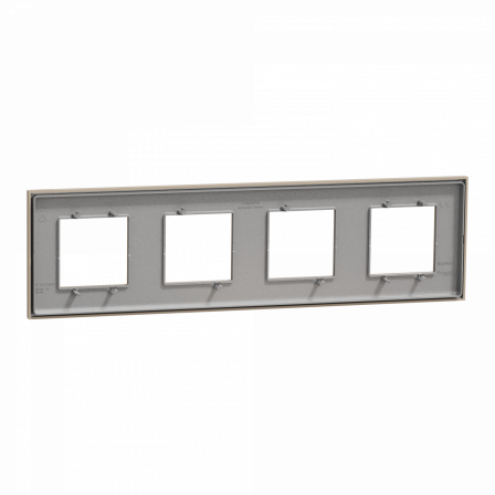 Unica Déco Essentielle - Plaque de finition - Taupe - 4 postes horiz vert