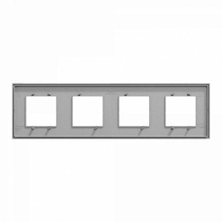 Unica Déco Essentielle - Plaque de finition - Aluminium - 4 postes horiz vert