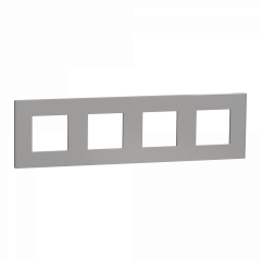 Unica Déco Essentielle - Plaque de finition - Aluminium - 4 postes horiz vert